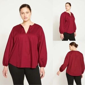 Universal Standard | New VIP blouse Cabernet poet peasant top Women size M 18/20